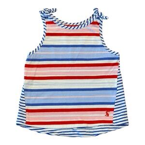 Joules Striped Sleeveless Top with Bow Details
